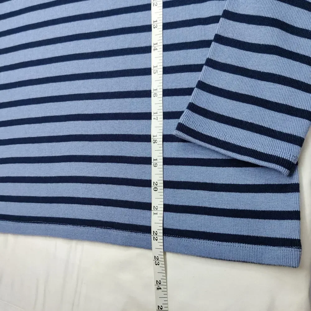 NWT Ann Taylor Weekend Collection Relaxed Sailor Striped Long Sleeve Top Large P - Picture 11 of 11